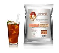 Teaforia Peach Oolong Iced Tea Mix 1kg - Ground Oolong & Green Tea with Real Peach - 50 Servings - Gluten Free, Vegan, No Preservatives - Easy to Prepare Bubble Tea