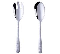 TEAHAHA 12 Inches Stainless Steel Salad Server Sets with Salad Spoon and Fork, Cooking Utensils for Kitchen, Simple and Classic Dishwasher Safe (Silver)
