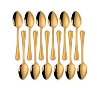 TEAHAHA Stainless Steel Teaspoons, Set of 12, 5.7in Mini Gold Coffee Spoons for Kitchen Office or Restaurant Afternoon Tea,Cakes, Pastries, Espresso
