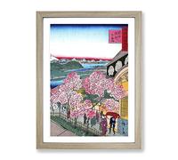 Teahouse Entrance By Utagawa Hiroshige Asian Japanese Framed Print | A4 Oak Framed Wall Art | Ready to Hang | Asian Nature Picture | Living Room Bedroom Lounge Office