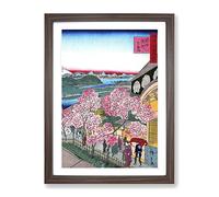 Teahouse Entrance By Utagawa Hiroshige Framed Wall Art Print A2 Walnut