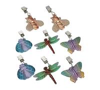 Teahutty 8 Pack Vintage Tablecloth Weights on Clip Hangers,Cast Iron Butterfly Dragonfly Ladybug Tablecloth Pendant for Outdoor Garden Party Picnic Table Covers