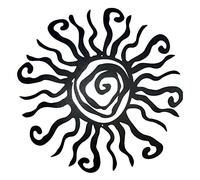 Teahutty Wacky Sun Metal Wall Art Outdoor Decor,12 Inch 3D Metal Sun Wall Decor Spiral Sun Decor Hanging for Home Garden Patio Fence Decorations, Black