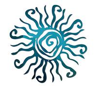 Teahutty Wacky Sun Metal Wall Art Outdoor Decor,12 Inch 3D Metal Sun Wall Decor Spiral Sun Decor Hanging for Home Garden Patio Fence Decorations, Light blue