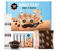 TeaJoy Bubble Tea Kit Classic & Brown Sugar (Makes 4 Drinks) | Milk Tea & Brown Sugar Tea Powders with Instant Tapioca Pearls | Just Add Milk & Ice | Vegan & Dairy-Free | Boba Straw & Cup
