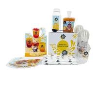TeaJoy Fruit Bubble Tea Party Kit (Makes 20 Drinks) Mango Tea Syrups with Real Passionfruit Juice Popping Boba - Just Add Water & Ice - Vegan-Friendly & Fun