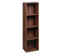 (Teak, 4 Tier) URBN LIVING Wooden Bookcase Storage Shelf