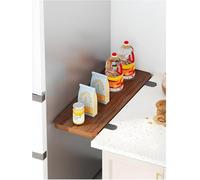 Teak Drop Leaf Dining Table & Desk Extender Tray Punch-Free Clamp On Extension Board Space-Saving for Bedroom Dining Room Kitchen Office - 70x25cm/27.6x9.8in