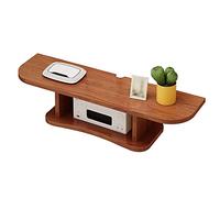Teak Floating TV Shelf Wall-Mounted High-De Panel Stand with Cable ment Modern 60cm Sto for DVD/Blu-Ray Player & Satellite Box Slish Home Decor