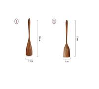 Teak Natural Wood Tableware Spoon Ladle Turner Long Rice Colander Soup Skimmer Cooking Spoons Scoop Kitchen Tool Set(Multi)