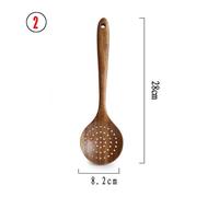 Teak Natural Wood Tableware Spoon Ladle Turner Long Rice Colander Soup Skimmer Cooking Spoons Scoop Kitchen Tool Set(Light Yellow)