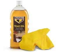 Teak Oil Wood Sealer & Conditioner for Outdoor Garden Furniture & Decking, 1L - Protects & Restores Natural Finish - Includes 400GSM Lint-Free Cloth for Smooth Application