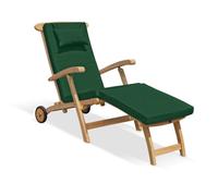 Teak Outdoor Steamer Chair, Wheels & Cushion (6 colours) - Serenity Range