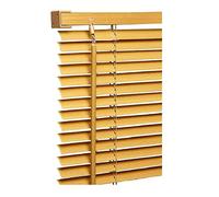 Teak PVC Wood grain Effect Venetian blinds - Metal Headrail & Fittings - 25mm Thin slats Trimmable Easy fit - window Treatment Shutters - Home Offices Blind (Width 225cm x Drop 150cm)