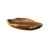 Teak Root Long Bowl 45cm Antique Rustic Kitchen Hand Carved Wood Fruit Snacks Food …