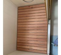 Teak Shower Mat Foldable Non-Slip Bath Mat for Seniors & Spa Solid Wood 70 x 120 cm (27.5 x 47 in) Durable Stylish Water-Resistant Anti-Mold Design