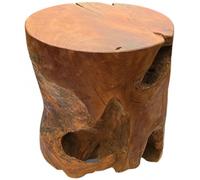 Teak Solid Block Round Lamp Table