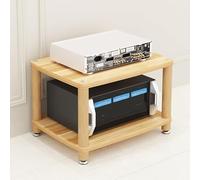 Teak Ste Cabinet o Rack 2/3/4 Tier AV Ma Tower Stand for Video Game Consoles Corner Entertainment Center Wooden HiFi DVD Holder & Record Player Shelf for Living Room