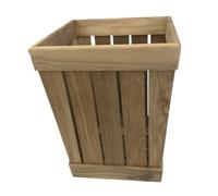 Teak Trash Can for Home, Open Top Waste Bin for Living Room & Bathroom, Eco-Friendly Recycle Bin, Stylish Teka Paper Basket, Modern Waste Container