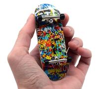 Teak Tuning 32mm Heat Transfer Graphic Complete Fingerboard - “Graffiti Wall | 32mm x 97mm Handmade Wood Deck | Pro Board Shape & Size | 61A Pro Duro Bushings | Prodigy Pro Trucks