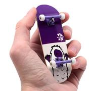 Teak Tuning 32mm Heat Transfer Graphic Complete Fingerboard - “Purple Yeti | 32mm x 97mm Handmade Wood Deck | Pro Board Shape & Size | 61A Pro Duro Bushings | Prodigy Pro Trucks