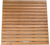Teak Wood Anti Slip Bath Mat for Elderly Adults Wide 70x100cm Shower Platform with Raised Foot Platform for Comfort and Safety
