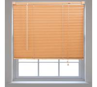 Teak Wood Effect Pvc Venetian Blinds For Windows And Doors By Furnished - (W)85Cm X (L)210Cm
