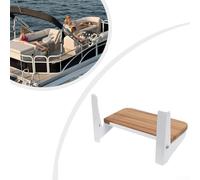 Teak Wood Folding Step Board Footrest, Marine Grade Teak Wood Folding Step Board Footrest, For Boat Helm, 305 X 158Mm