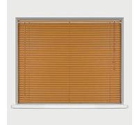 Teak Wood Grain Effect Venetian Blind Window Blinds Home Office Furnishing Shutters Easy Fit Ready to Hang Curtains (90 cm x 150 cm)