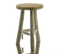 Teak Wood Natural Stool/Plant Stand (800659)
