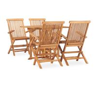 Teak Wood Patio Dining Set 4/6/8 Piece with/without Armrest Multi Size vidaXL