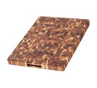 Teakhaus Butcher Block Cutting Board - Medium Wooden Cutting Board - Teak End Grain Wood - Knife Friendly - FSC Certified