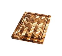 Teakhaus Herring End Grain 14 x 10 Inch Rectangular Heavy Duty Board