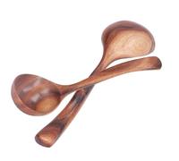 Teakwood Spoon, Cooking Spoon, Long Handled Spoon, locustwood Soup Spoon, Kitchen Utensils, Textured, Sizes from S to L (2 Pieces in Size S)