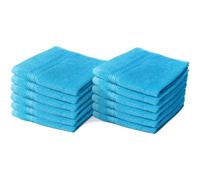(Teal) 12X Cotton Face Cloths Flannels 100% Egyptian Cotton Wash Towels Soft 30 x 30 cm