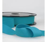 Teal 14mm x 3m Cotton Twill Tape - Binding, Edging & Bunting | Soft flexible woven trim for aprons, dressmaking, hemming, apparel & crafts, no joins, packaged length, machine washable