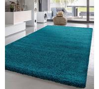 (Teal, 160x230cm) New Modern Non slip Extra Large Thick Shaggy Rug