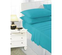 (Teal , 4 FT Small double ) Fitted Sheet Extra Deep 25cm 100% Polycotton