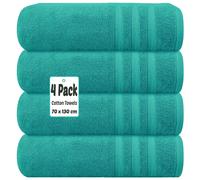 (Teal) 4 X Luxury Bath Towels 100% Egyptian Cotton Large Size Big Bathroom Towels Set