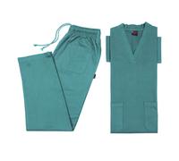 (Teal, 5XL) Medical TOP & TROUSER SCRUB SET 100% Cotton scrubs