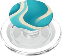 Teal Abstract Curved Lines Minimal Modern Coastal Design PopSockets PopGrip for MagSafe
