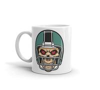 Teal American Football Skull Mug - NFL Style Gift Sports USA Dad Brother #4094