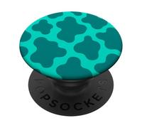 Teal and Aqua Cow Print Cute Aesthetic Animal Y2K Cowgirl PopSockets Adhesive PopGrip