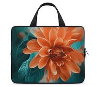 Teal and Flower Laptop Sleeve Ultra-Thin, Lightweight & Waterproof 15inch Laptop Bags, Durable Neoprene Material, Portable Protective Computer Bag with Hand Strap