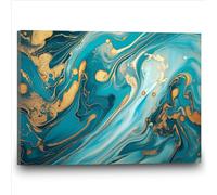 Teal and Gold Abstract Wall Art Abstract Marble Art Turquoise Abstract Wall Canvas Teal Marble Canvas Wall Art Green White Gold Painting Turquoise Blue Gold Modern Pictures Posters 16x24inch No Frame
