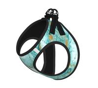 Teal And Gold Marble Compact Pet Suspender Vest-The Perfect Small Pet For A Comfortable Walk