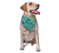 Teal and Gold Marble Dog Bandana Pet Scarf Accessories for Small Medium Dogs Cats Photo Prop, Triangle Pet Bandanas Adjustable Puppy Bib Washable Dog Kerchief Puppy Neckerchief
