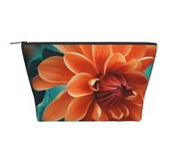Teal and Orange Flower, Toiletry Pouch Makeup Bag Cosmetic Bag Portable Travel Toiletry Bag
