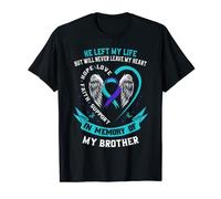 Teal and Purple In Memory of my Brother Suicide Awareness T-Shirt