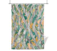 Teal and Shower Curtain for Bathroom, Grey Marble Abstract Geometric Contemporary Art Waterproof Cloth Fabric Bathroom Accessories Set with 12 Rust Proof Plastic Hooks, 56” x 78”